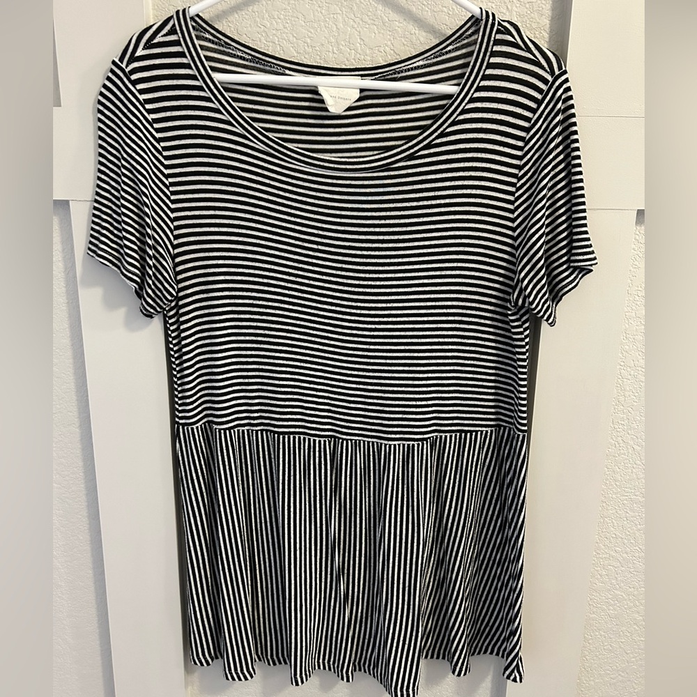 Boutique Striped‎ Peplum Top